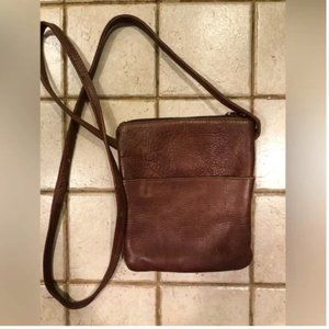 SIMON Brown Leather Vintage Crossbody Bag